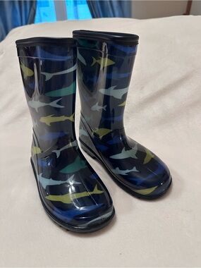 Carter's Navy Shark Print Kids Rain Boots